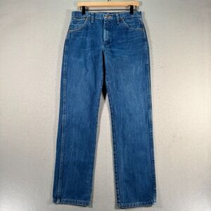 Wrangler Jeans Mens 31x32 Blue Lightwash Straight Leg Denim Workwear 1013MWZPW‎